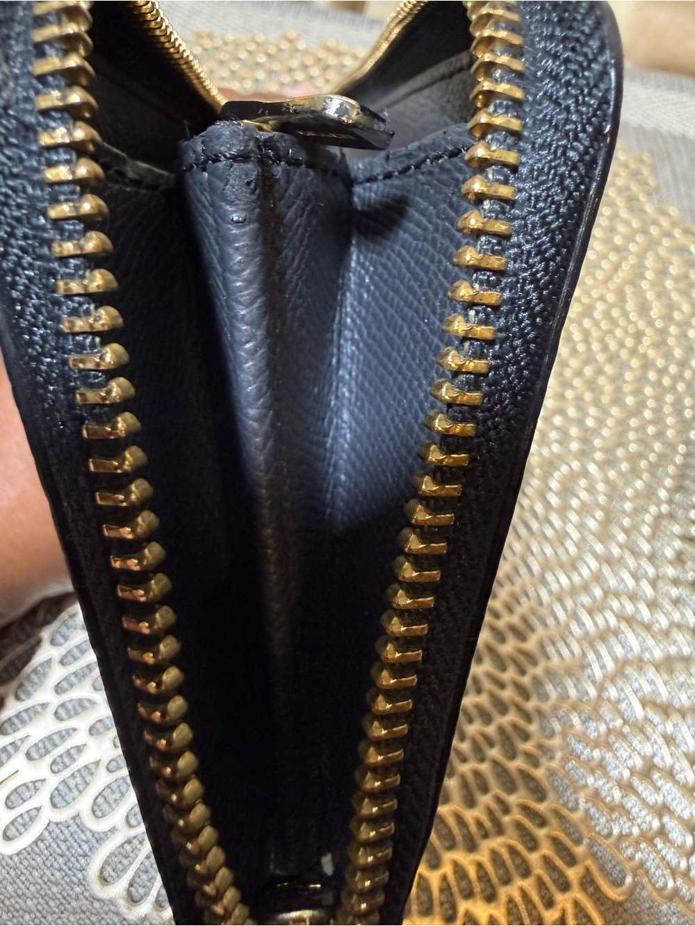 Coach Black Pebbled Leather Zip Wallet - Picture 5 of 10